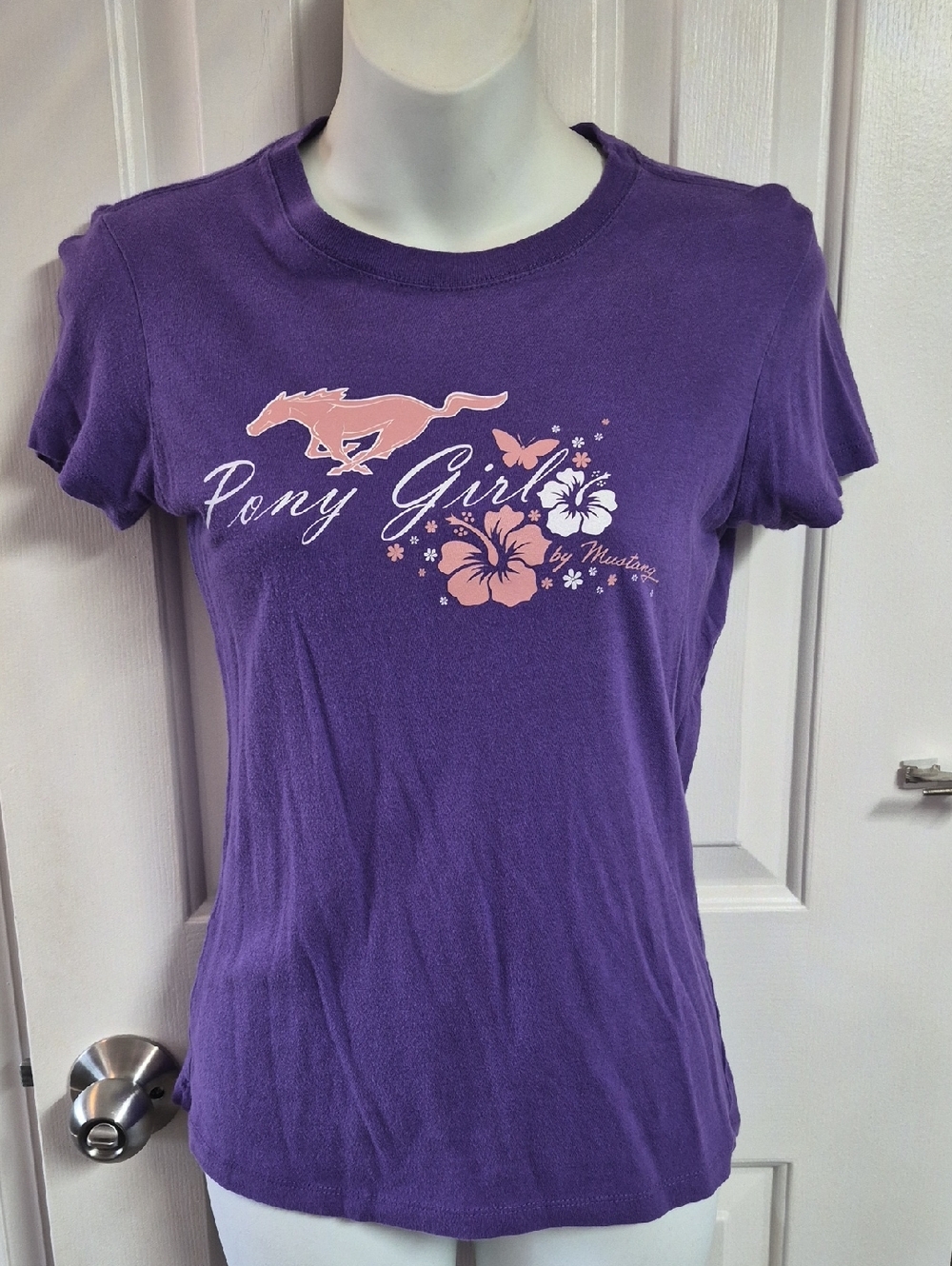 Pony Girl by Mustang Purple Crewneck Tee